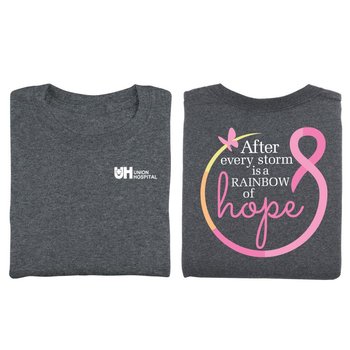 After Every Storm Is A Rainbow Of Hope Unisex Two-Sided Awareness T-Shirt - Silkscreened Personalization Available from Positive Promotions