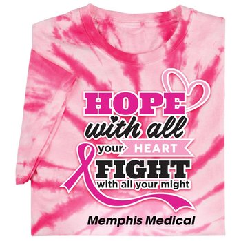 Hope With All Your Heart, Fight With All Your Might Tie-Dye T-Shirt - Personalization Available from Positive Promotions