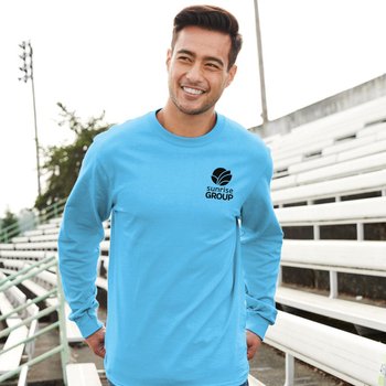 Port & Company® Unisex Essential Long-Sleeved Tee - Silkscreened Personalization Available from Positive Promotions