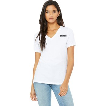 BELLA+CANVAS® Women's Relaxed Jersey Short-Sleeve V-Neck Tee - Silkscreened Personalization Available from Positive Promotions
