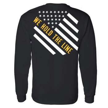We Hold the Line Gildan® Unisex 2-Sided Long-Sleeved T-Shirt - Silkscreened Personalization Available from Positive Promotions