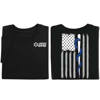 The Staff of Asclepius Flag Unisex 2-Sided Short-Sleeved T-Shirt - Silkscreened Personalization Available from Positive Promotions