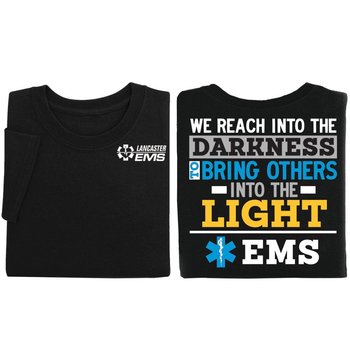 EMS Into The Light�Unisex Two-Sided Short-Sleeve T-Shirt - Silkscreened Personalization Available from Positive Promotions