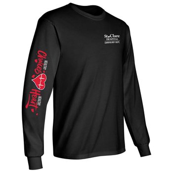 Healthy Choices, Healthy Heart Long-Sleeve 2-Location Awareness T-Shirt - Silkscreened Personalization Available from Positive Promotions