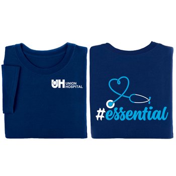 #essential Unisex Two-Sided Short-Sleeved T-Shirt - Silkscreened Personalization Available from Positive Promotions