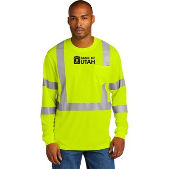 Cornerstone&reg; HI-Vis Unisex ANSI 107 Class Safety 3 Mesh Long-Sleeve Tee - Silkscreened Personalization Available from Positive Promotions