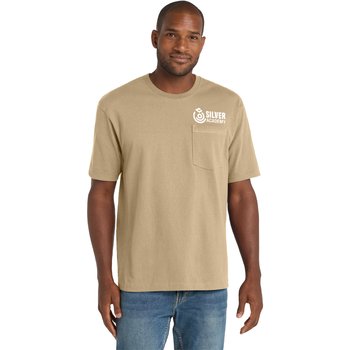 Cornerstone&reg; Unisex Workwear Pocket Tee - Silkscreened Personalization Available from Positive Promotions