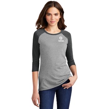 District® Women's Perfect Tri-Blend® 3/4-Sleeved Raglan Jersey T-Shirt - Silkscreened Personalization Available from Positive Promotions