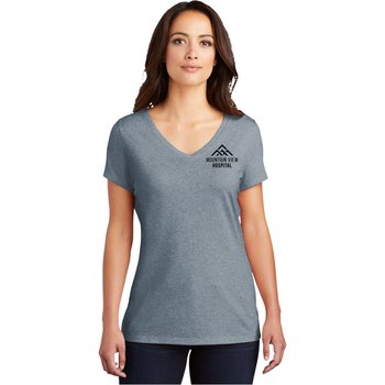 District® Women's Perfect Tri-Blend® V-Neck Tee - Silkscreened Personalization Available from Positive Promotions
