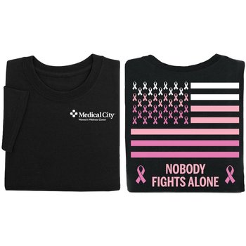 Nobody Fights Alone Unisex Two-Sided T-Shirt - Silkscreened Personalization Available from Positive Promotions