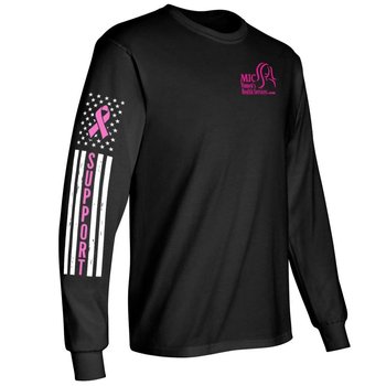 Support/Flag Unisex Long-Sleeve 2-Location T-Shirt - Silkscreened Personalization Available from Positive Promotions