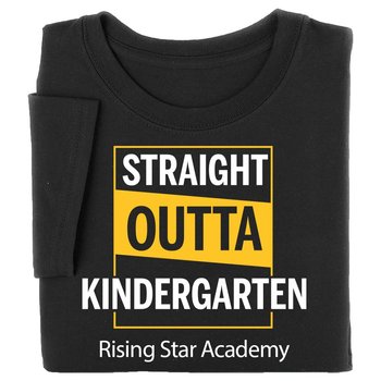 Straight Outta Kindergarten Gildan® Youth Heavy Cotton T-Shirt: Best-Selling Colors - Silkscreened Personalization Available from Positive Promotions