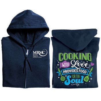Cooking With Love Provides Food For The Soul Gildan® Unisex Full-Zip Hooded Sweatshirt - Silkscreened Personalization Available from Positive Promotions