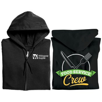 Food Service Crew Gildan® Unisex Full-Zip Hooded Sweatshirt - Silkscreened Personalization Available from Positive Promotions