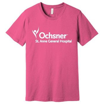 BELLA+CANVAS® Unisex Pink Jersey T-Shirt - Silkscreened Personalization Available from Positive Promotions