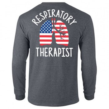 Respiratory Therapist Lung Design Unisex Two-Sided Long-Sleeve T-Shirt - Silkscreened Personalization Available from Positive Promotions