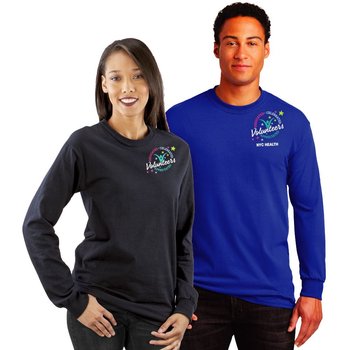 Healthcare Team Pride Gildan® Unisex Heavy Cotton Long-Sleeve T-Shirt: Best-Selling Colors - Silkscreened Personalization Available from Positive Promotions