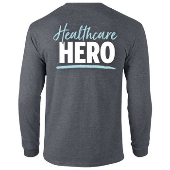 Healthcare Hero Unisex Two-Sided Long-Sleeve T-Shirt - Silkscreened Personalization Available from Positive Promotions
