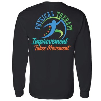 Physical Therapy: Improvement Takes Movement Unisex Two-Sided Long-Sleeve T-Shirt - Silkscreened Personalization Available from Positive Promotions