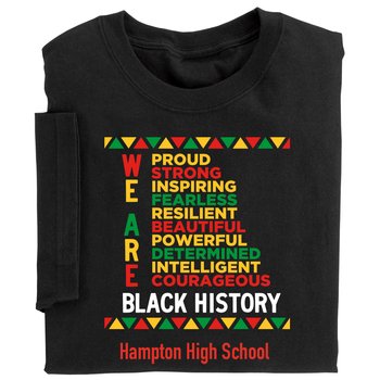 We Are Black History Youth T-Shirt - Silkscreened Personalization Available from Positive Promotions