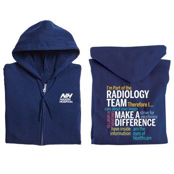 I'm Part Of The Radiology Team, Therefore I... Gildan® Unisex Heavy Blend Full-Zip Hooded Sweatshirt - Silkscreened Personalization Available from Positive Promotions