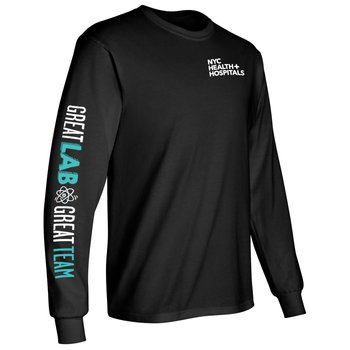 Great Lab, Great Team Unisex Long-Sleeve 2-Location T-Shirt - Silkscreened Personalization Available from Positive Promotions