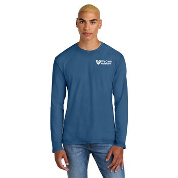 District® Unisex Perfect Weight® Long Sleeved Tee - Silkscreened Personalization Available from Positive Promotions