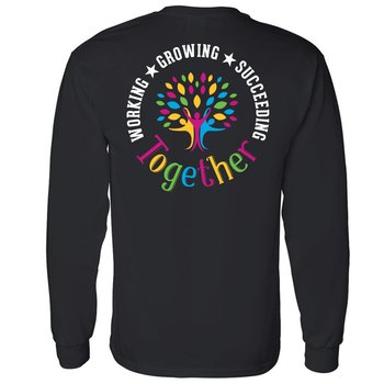Working, Growing, Succeeding Together Unisex Two-Sided Long-Sleeved T-Shirt - Silkscreened Personalization Available from Positive Promotions
