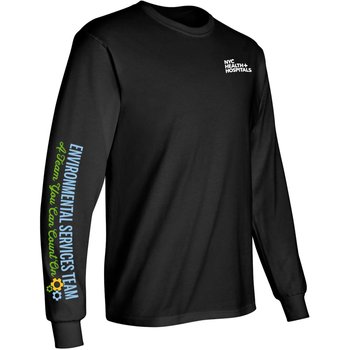 Environmental Services Team: A Team You Can Count On Unisex Long-Sleeve 2-Location T-Shirt - Silkscreened Personalization Available from Positive Promotions