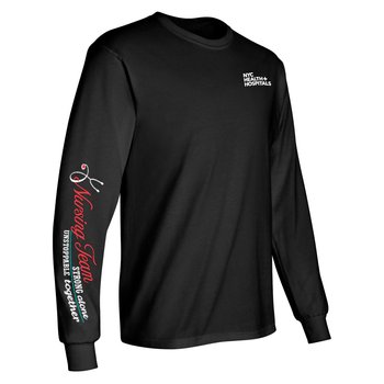 Nursing Team: Strong Alone, Unstoppable Together Unisex Long-Sleeve 2-Location T-Shirt - Silkscreened Personalization Available from Positive Promotions
