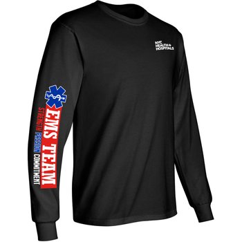 EMS Team: Strength, Passion, Commitment Unisex Long-Sleeve 2-Location T-Shirt - Silkscreened Personalization Available from Positive Promotions