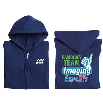 Radiology Team: Imaging ExpeRTs Gildan® Unisex Heavy Blend Full-Zip Hooded Sweatshirt - Silkscreened Personalization Available from Positive Promotions