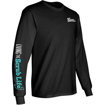 Living The Scrub Life Unisex Long-Sleeve Two-Location T-Shirt - Silkscreened Personalization Available from Positive Promotions