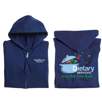 Dietary Services: Every Bite Done Right Gildan® Heavy Blend Unisex Full-Zip Hooded Sweatshirt - Silkscreened Personalization Available from Positive Promotions