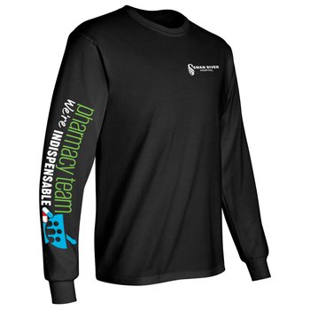 Pharmacy Team: We're Indispensable Unisex 2-Location Long-Sleeved T-Shirt - Silkscreened Personalization Available from Positive Promotions