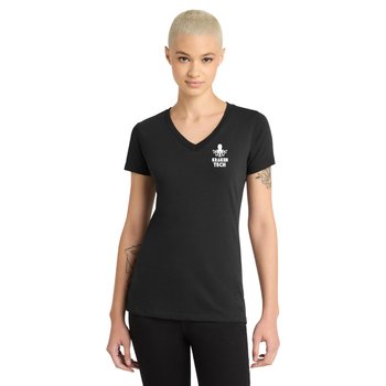 District® Women's Perfect Blend® V-Neck Tee - Silkscreened Personalization Available from Positive Promotions