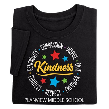 Kindness Circle Adult Unisex T-Shirt - Silkscreened Personalization Available from Positive Promotions