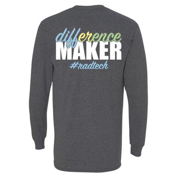Difference Maker #radtech Unisex Two-Sided Long-Sleeved T-Shirt - Silkscreened Personalization Available from Positive Promotions
