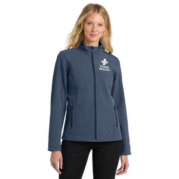Port Authority® Women's Core Soft-Shell Jacket (Heathered Colors) - Silkscreened Personalization Available from Positive Promotions
