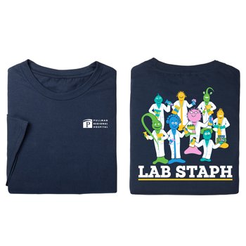 Lab Staph Unisex 2-Sided Short-Sleeved T-Shirt - Silkscreened Personalization Available from Positive Promotions