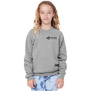 BELLA+CANVAS® Youth Sponge Fleece Raglan Sweatshirt - Silkscreened Personalization Available from Positive Promotions