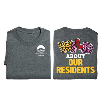 Wild About Our Residents 2-Sided Unisex Short-Sleeved T-Shirt - Silkscreened Personalization Available from Positive Promotions