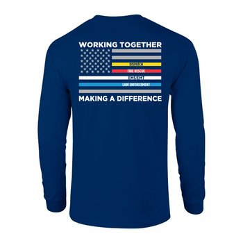 Working Together, Making a Difference Gildan® Unisex 2-Sided Long-Sleeved T-Shirt - Silkscreened Personalization Available from Positive Promotions