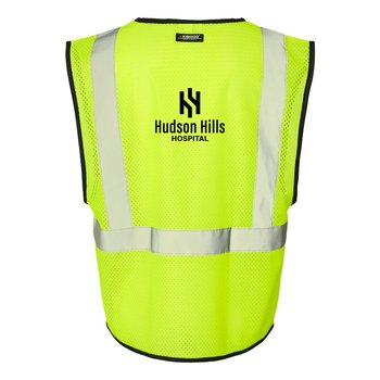 Kishigo® Unisex Hi-Vis Safety ANSI 107 Type R Ultra-Cool Contrasting Mesh Vest - Heat Transfer Personalization Available from Positive Promotions