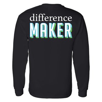 Difference Maker Unisex 2-Sided Long-Sleeved T-Shirt - Silkscreened Personalization Available from Positive Promotions