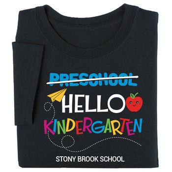 Hello, Kindergarten Gildan® Adult Unisex Heavy Cotton T-Shirt: Best-Selling Colors - Silkscreened Personalization Available from Positive Promotions
