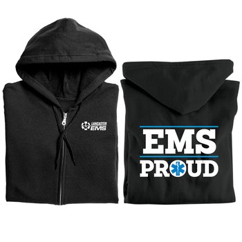 EMS Proud Gildan® Unisex Heavy Blend Full-Zip Hooded Sweatshirt - Silkscreened Personalization Available from Positive Promotions