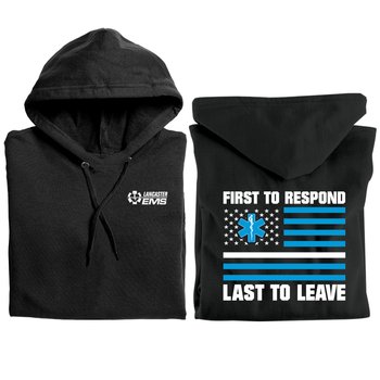 First to Respond, Last to Leave Gildan® Unisex Heavy Blend Pullover Hooded Sweatshirt - Silkscreened Personalization Available from Positive Promotions