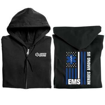 EMS: Heroes Among Us Gildan® Unisex Heavy Blend Full-Zip Hooded Sweatshirt - Silkscreened Personalization Available from Positive Promotions