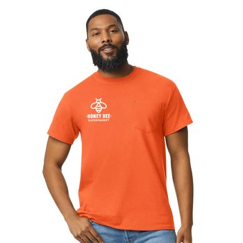 Gildan ® Adult Ultra Cotton ® 6 oz. Pocket T-Shirt - Silkscreened Personalization from Positive Promotions